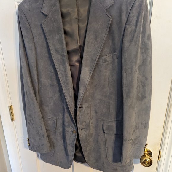 Golden Lancer Men's Suede Powder Blue Blazer sz 42 Imported Materials USA Made - Picture 10 of 14